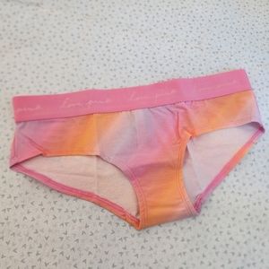 PINK VS LOGO HIPSTER ORANGE PINK TIE DYE PANTY